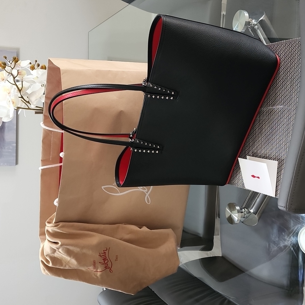 Christian Louboutin Black and Red Tote Bag